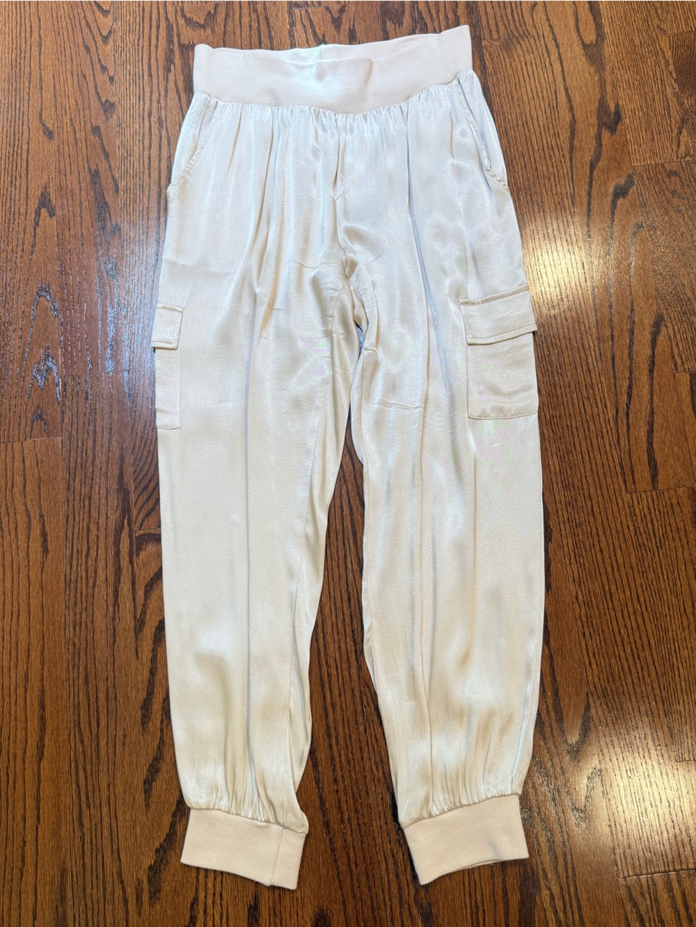 Fate Womens Cream Cargo Jogger Pants